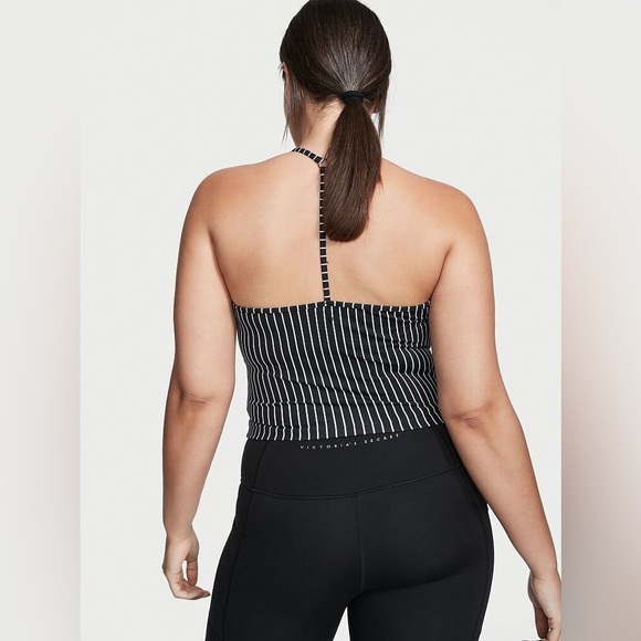 Victoria's Secret On Point Cropped Cami Tank in black white stripe - Size XXL - Picture 2 of 5